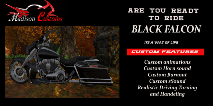Black Falcom FEMALE Motorcycle