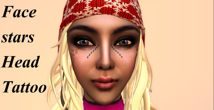 Stars Face Tattoo 