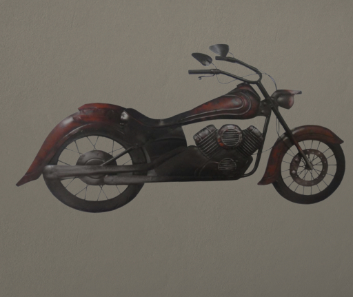 Wall- Metal MotorBike Red