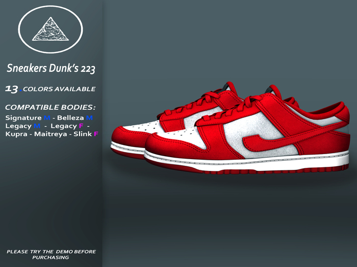 PYRAMID LOST - Sneakers Dunk's 223 ''RED''