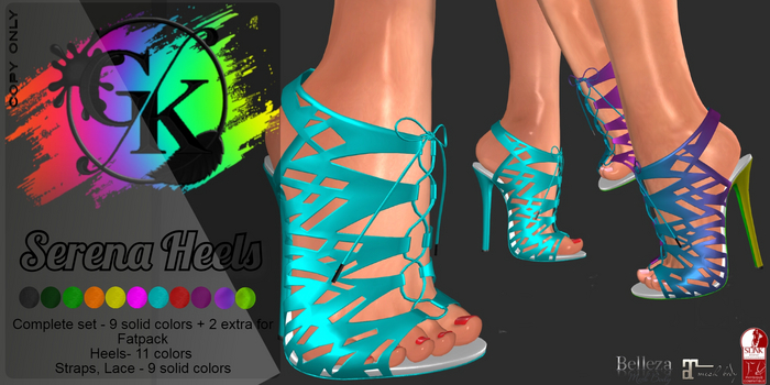 ::GK:: Serena Heels for Belleza, Maitreya, Slink