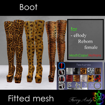 Second Life Marketplace - DEMO - Furry Andy - Boots - eBody Reborn