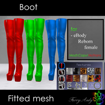 Second Life Marketplace - DEMO - Furry Andy - Boots - eBody Reborn