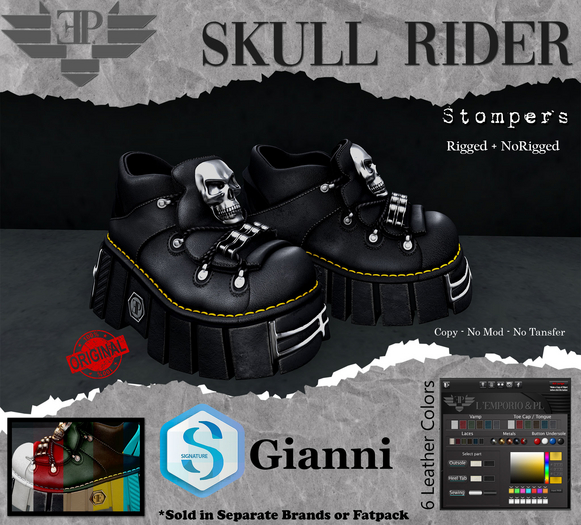 L'Emporio&PL::*Skull Rider*:: Stompers -Signature Gianni -*