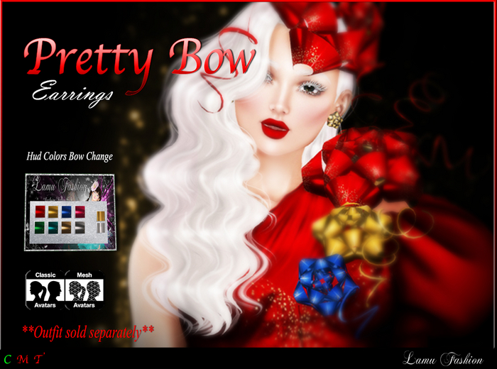 -Lamu Fashion-Earrings *Pretty Bow* Limited Time Group Gift! 