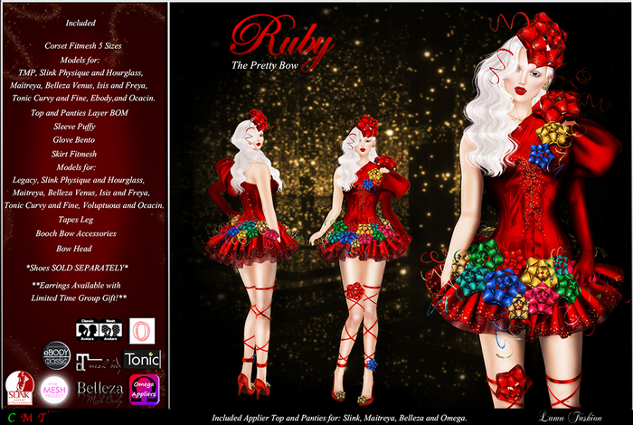 -Lamu Fashion-Outfit *Ruby* The Pretty Bow DEMO
