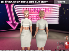 [S] Rivka Crop Top & Side Slit Skirt White