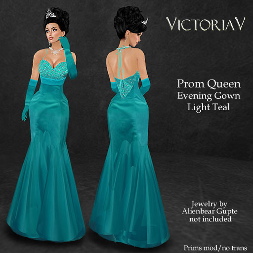 VictoriaV - Prom Queen Teal with Gloves