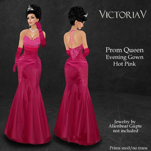 VictoriaV - Prom Queen Hot Pink with Gloves DEMO