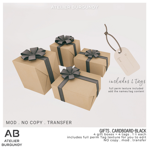 Atelier Burgundy . Gift box Cardboard Black *REZ ME*