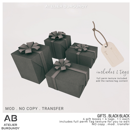 Atelier Burgundy . Gift box Black Black *REZ ME*