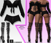 **FUNNY PIE BLACK RISQUE STYLE COMPLET OUTFIT** (WEAR)