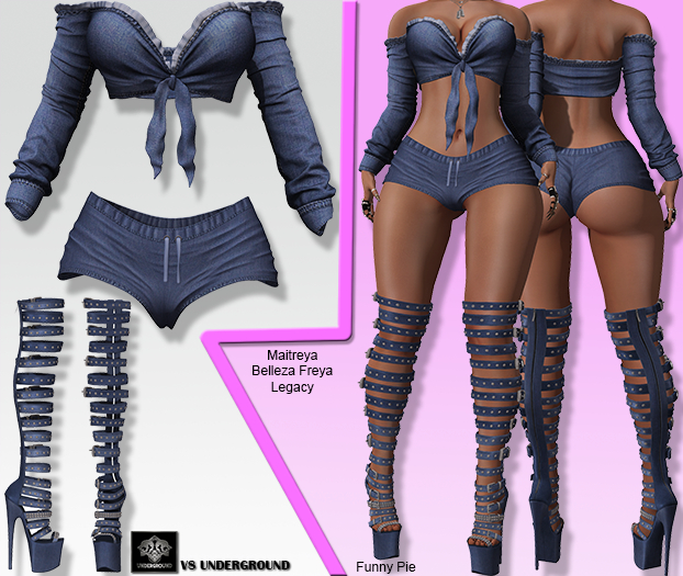 **FUNNY PIE BLUE RISQUE STYLE COMPLET OUTFIT** (WEAR)