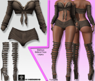**FUNNY PIE BROWN RISQUE STYLE COMPLET OUTFIT** (WEAR)
