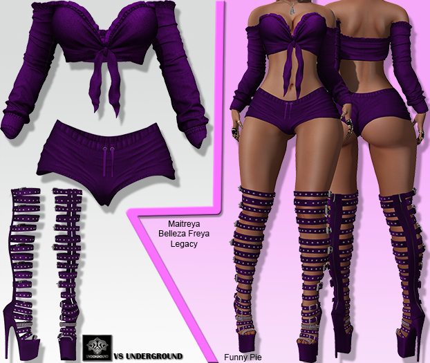 **FUNNY PIE PURPLE RISQUE STYLE COMPLET OUTFIT** (WEAR)