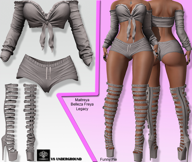 **FUNNY PIE WHITE RISQUE STYLE COMPLET OUTFIT** (WEAR)