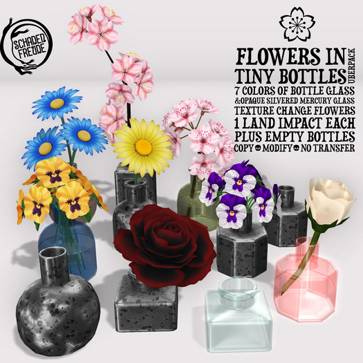 Schadenfreude Flowers in Tiny Bottles Uberpack