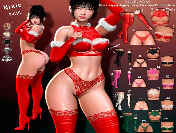 1. MASOOM Nixie Heels Red  ( PERKY ) RARE