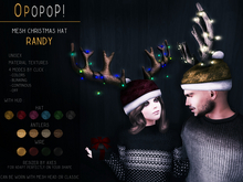 OPOPOP ! Mesh Unisex Christmas Hat RANDY V#2