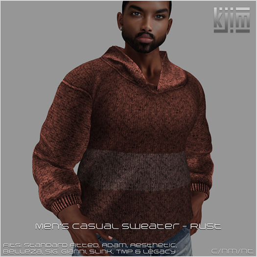 KJIm: Men's Casual Sweater Rust