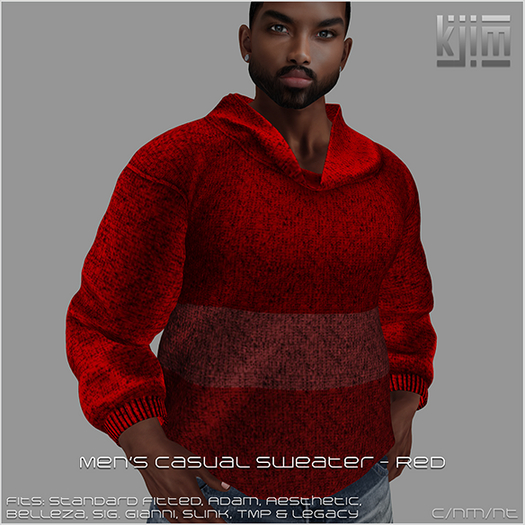 KJIm: Men's Casual Sweater Red