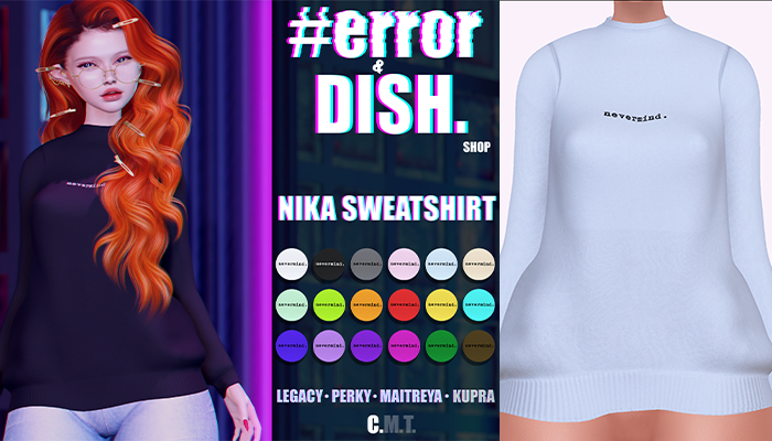 DISH. & #error - nika sweatshirt - cloud