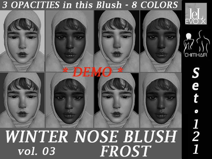 ."DEMO BLUSH FROST NOSE Vol.03 Make up" [Lelutka EvoX] Set121 %..ChimHair..%
