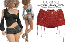 adorsy - Anabel Shorts Deep Red - Maitreya/Legacy/Kupra