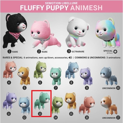 SEmotion Libellune Fluffy Puppy Animesh #13 COMMON