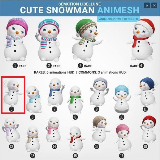 SEmotion Libellune Cute Snowman Animesh #5 COMMON
