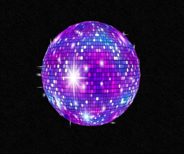 Purple Disco Ball Slow Rotation - Sparkles