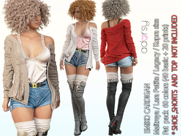 adorsy - Emiko Cardigan Fatpack - Maitreya/Legacy/Petite/Kupra