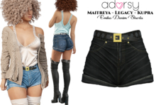 adorsy - Emiko Denim Shorts Dark Black - Maitreya/Legacy/Kupra