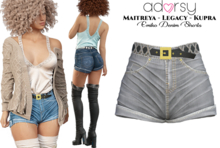 adorsy - Emiko Denim Shorts Grey - Maitreya/Legacy/Kupra