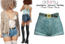 adorsy - Emiko Denim Shorts Petrol - Maitreya/Legacy/Kupra