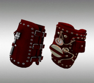 Bracelet Steampunk Leather Cuff red Color