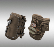 Bracelet Steampunk Leather Cuff beige Color