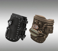 Bracelet Steampunk Leather Cuff 6x Color,full Pack