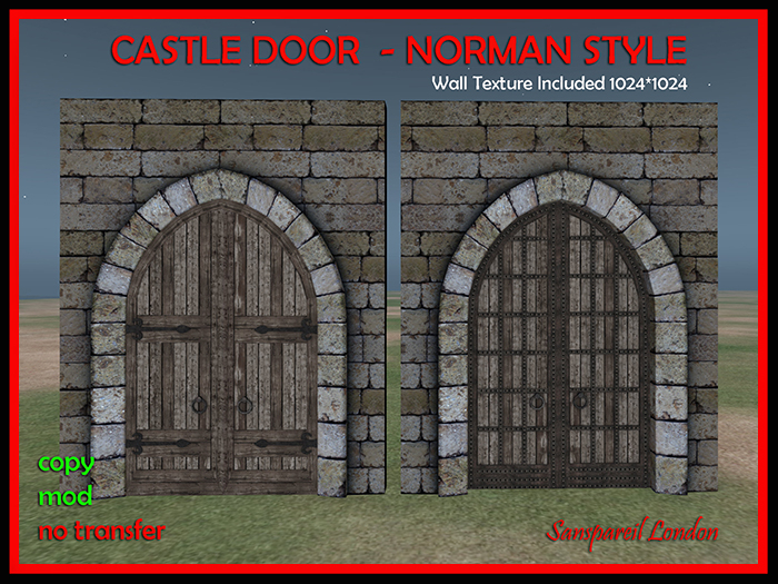Castle Doors Norman Arch Style Grey MP, Medieval Gothic Doors,