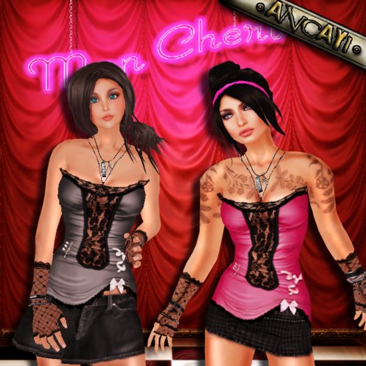 [ ANCAYI ] Pink Corset with lace * PROMO*