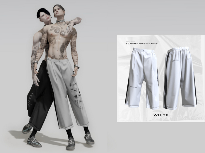 [Dope+Mercy] SCAMPER Sweatpants_White