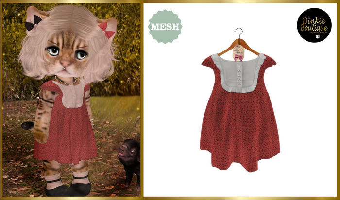 *DB* DINKIES MIA CHIFFON DRESS*  red berries