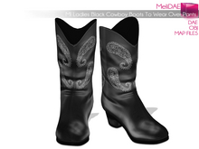 Dae, Obj, FBX, And Texture Files Ladies Black Cowboy Boots To Wear Over Pants - None Rigged
