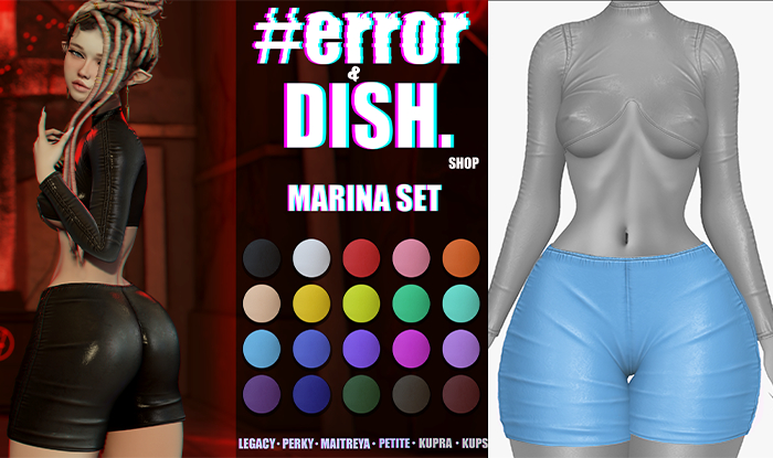 DISH. & #error - marina shorts  - cloud