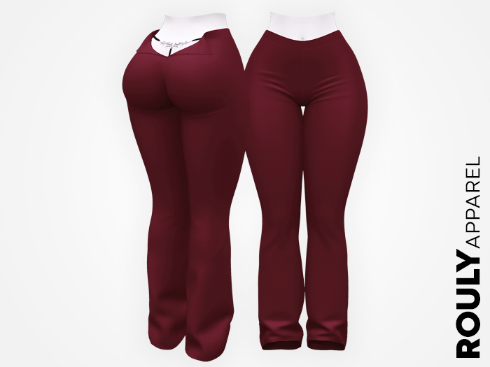 ROULY :: "StreetGirl" Wide Leg Pants - Burgundy