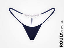 ROULY :: "BladeTattoo" Lace G-String - Navy