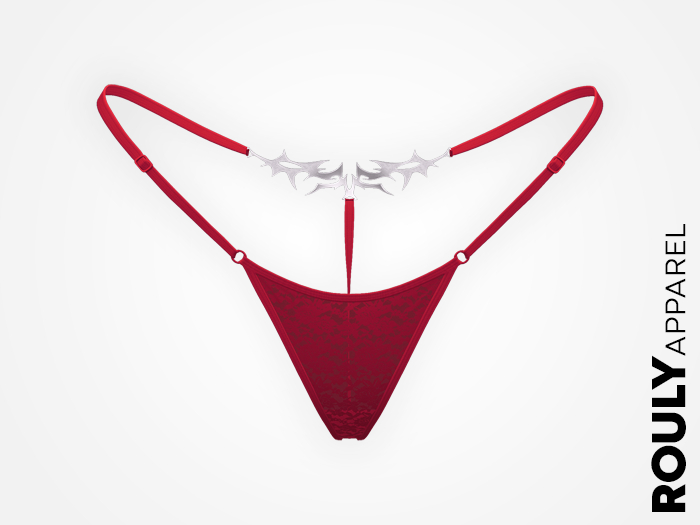 ROULY :: "BladeTattoo" Lace G-String - Cherry