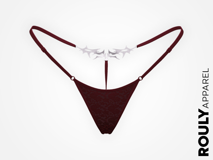 ROULY :: "BladeTattoo" Lace G-String - Burgundy