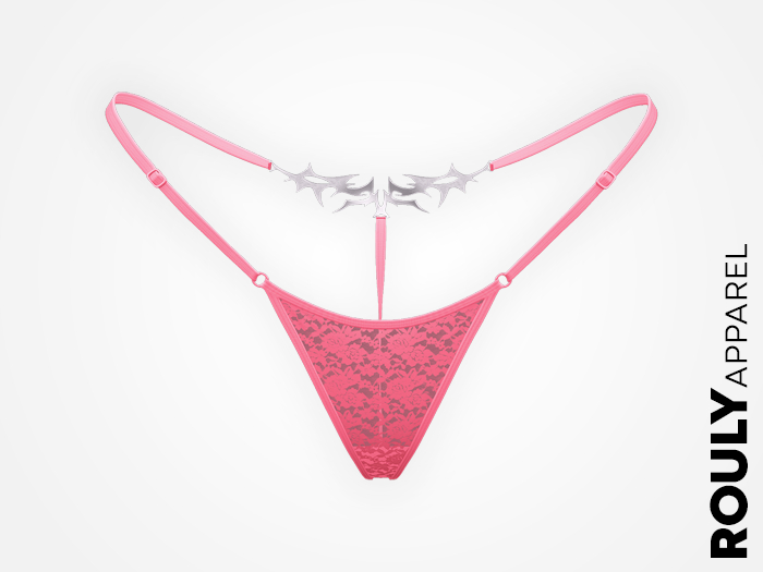 ROULY :: "BladeTattoo" Lace G-String - Bublegum