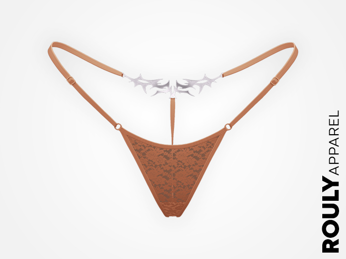 ROULY :: "BladeTattoo" Lace G-String - Beige